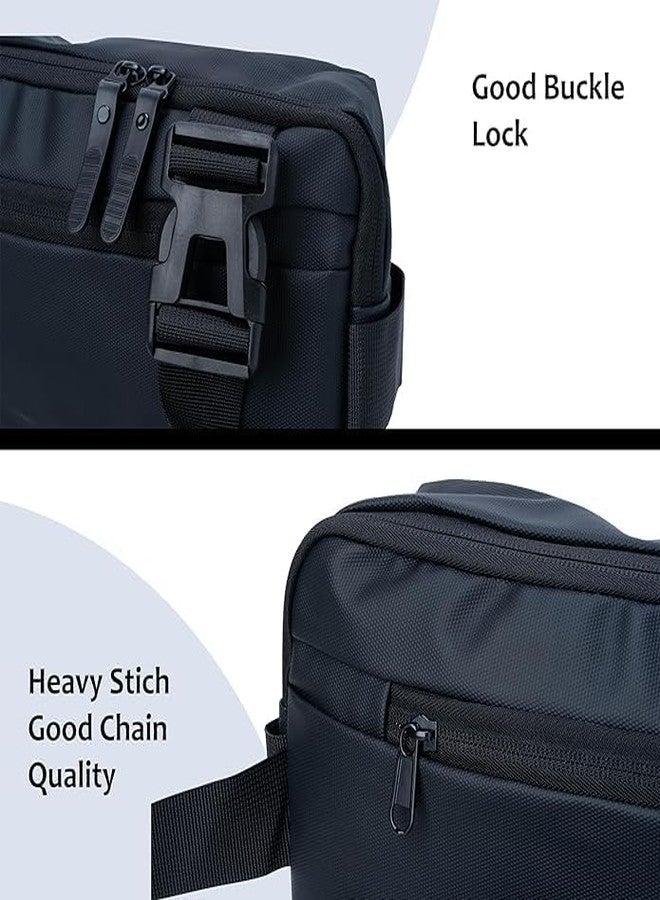 KARTUNBOX Travel Toiletry Bag with Detachable Pouch, Black, Travel Handy Hiking Waist Bag for Men and Women, Anti Theft Fashion Waist Packs with Adjustable Long Strap Messanger - Image 5